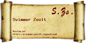 Svimmer Zsolt névjegykártya